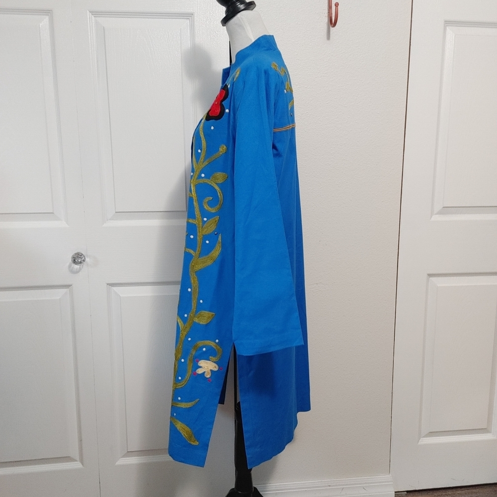 VTG Alex Kim Embroidered Tunic Duster Coat - Picture 9 of 16